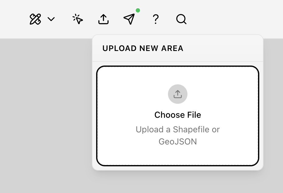 Upload a new area